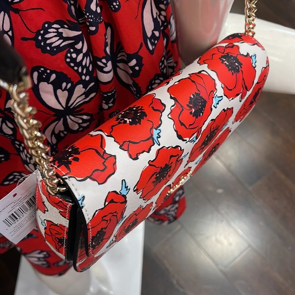 Kate Spade Kristi Poppy Printed Flap Crossbody 
Cream Multi NWT - Picture 12 of 16